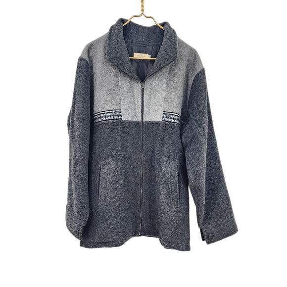 Simply Natural Design Alpaca Wool Blend Full Zip  Dark Grey XL - Picture 2 of 10